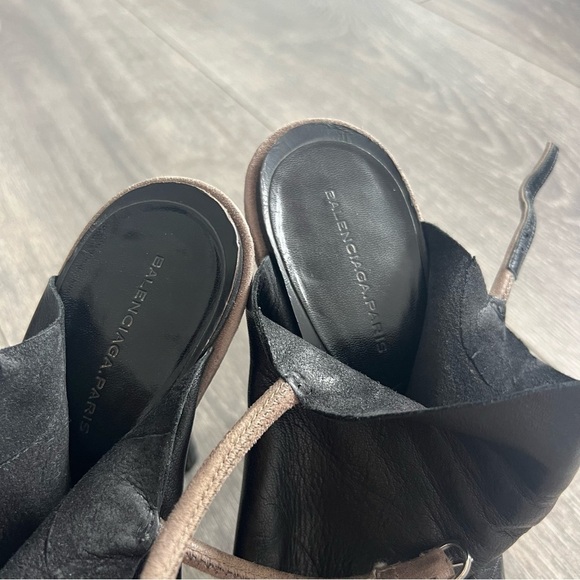 Balenciaga Black/Grey Leather Glove Sandals Size 6.5 Pre-owned - Picture 10 of 12